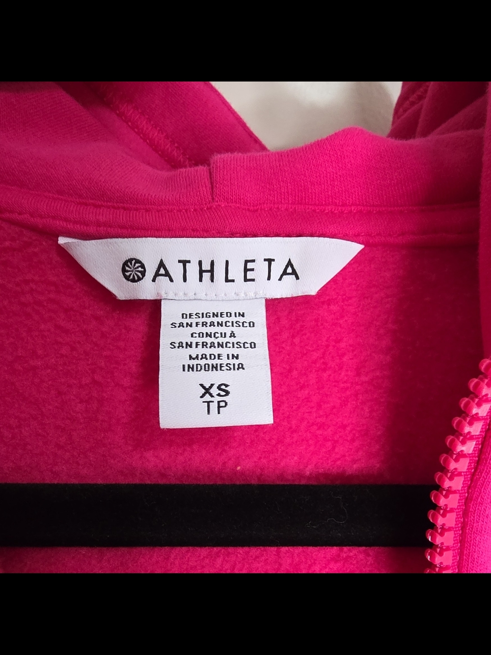 Athleta Pink Fleece Zip Jacket 1/2 Hoodie Sweatshirt Long Sleeve